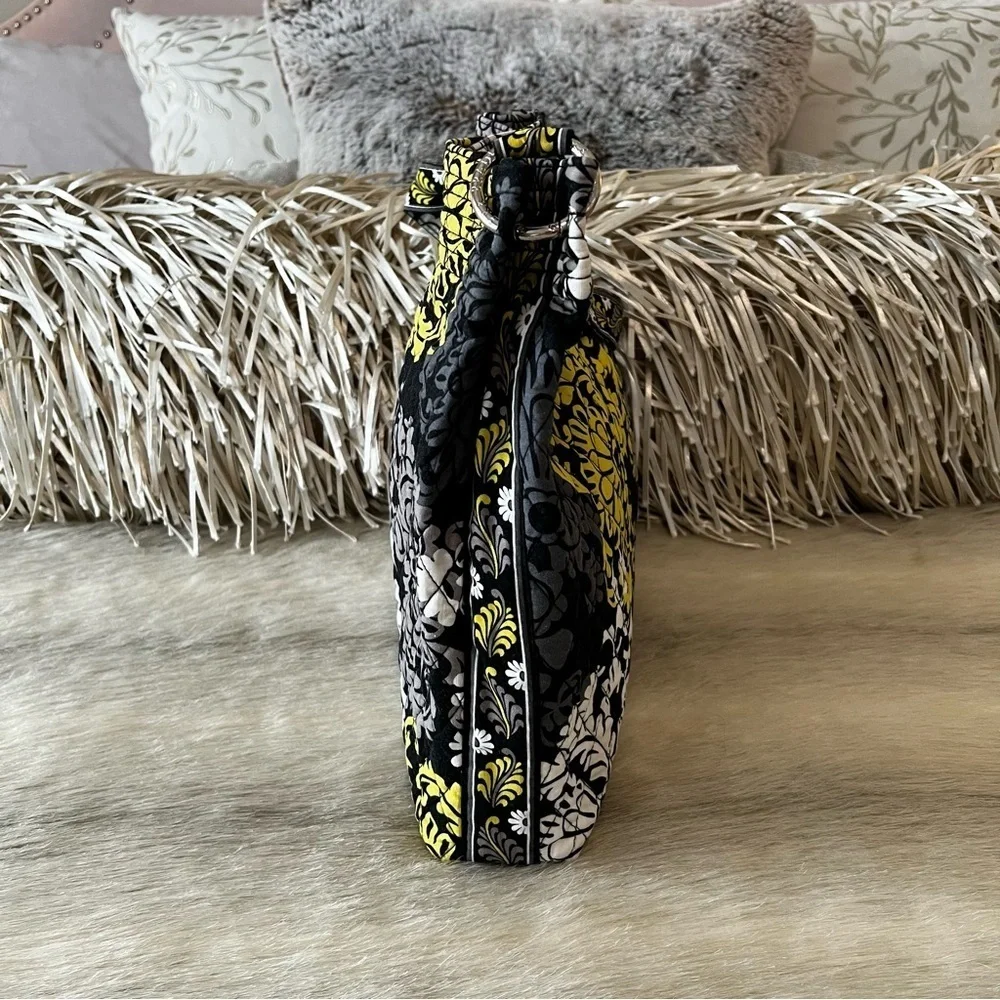 VERA BRADLEY Baroque 2010 Holiday Tote Black Yellow White 1 Strap Shoulder Bag